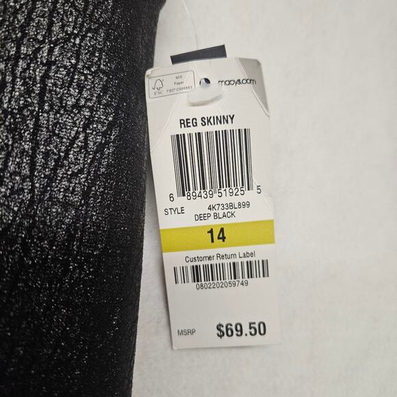 NWT INC Skinny Leg Regular Fit Deep Black pants - Picture 3 of 9